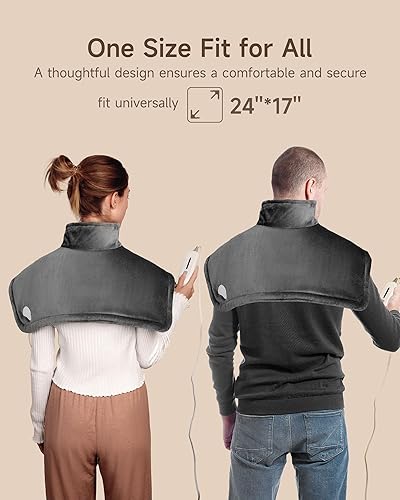 Miniatura 6 de ALLJOY - Almohadilla térmica para cuello y hombros, almohadillas térmicas eléctricas para hombros para aliviar el dolor, envoltura térmica agradable