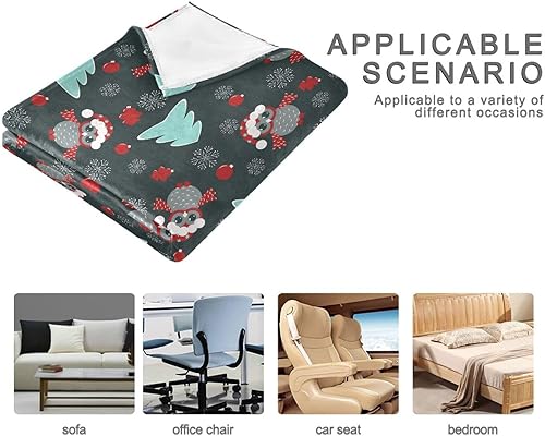Miniatura 4 de KLL Christmas Tree Owls Snowflakes Throw Blanket Lightweight Warm Winter Sofa Throw Blanket 60x90 Inches for Travel Sofa