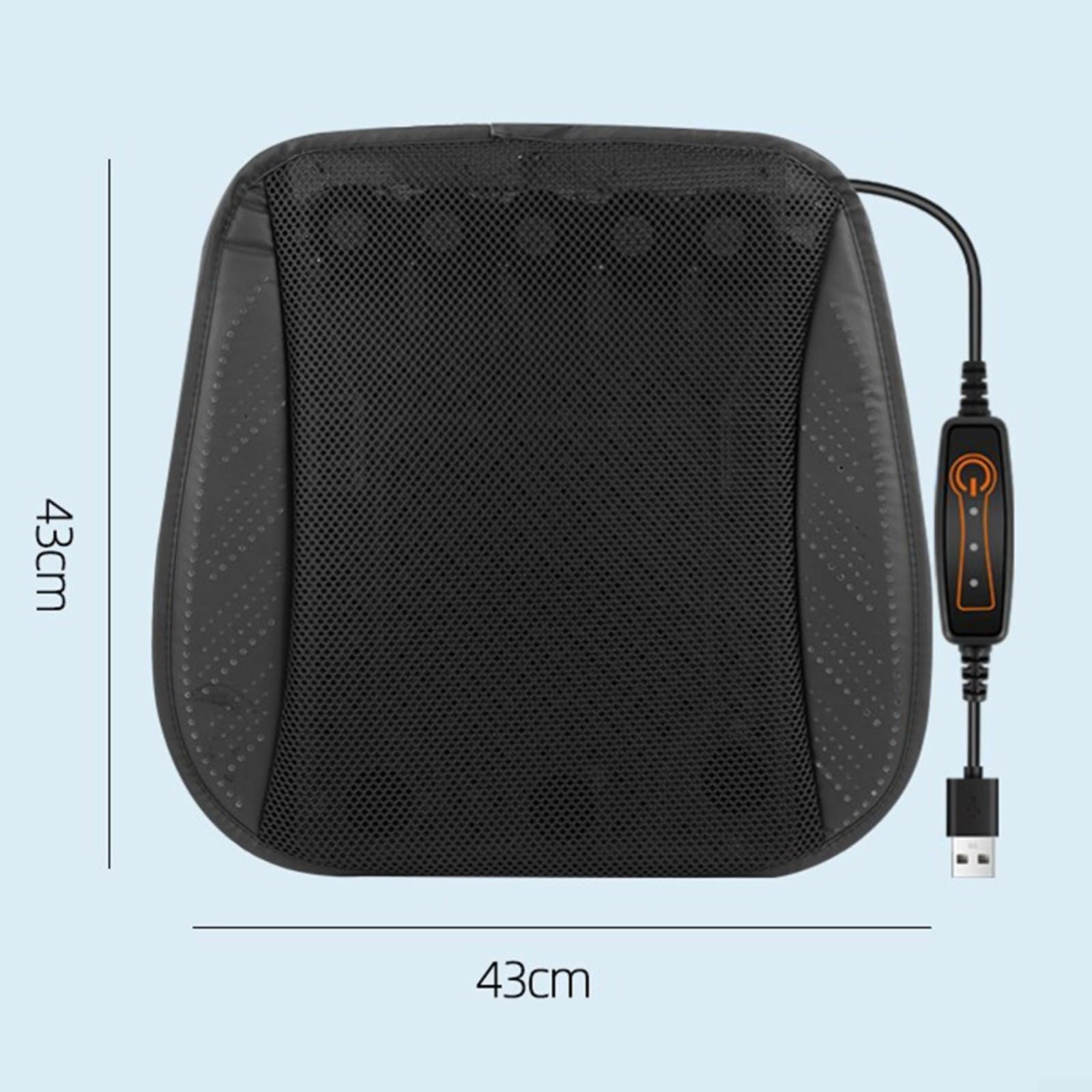 Cojín de asiento de enfriamiento para coche de 8 ventiladores, cojín de asiento fresco de verano con ventilador USB, asiento ventilado de seda de hielo, funda de asiento de aire refrescante,