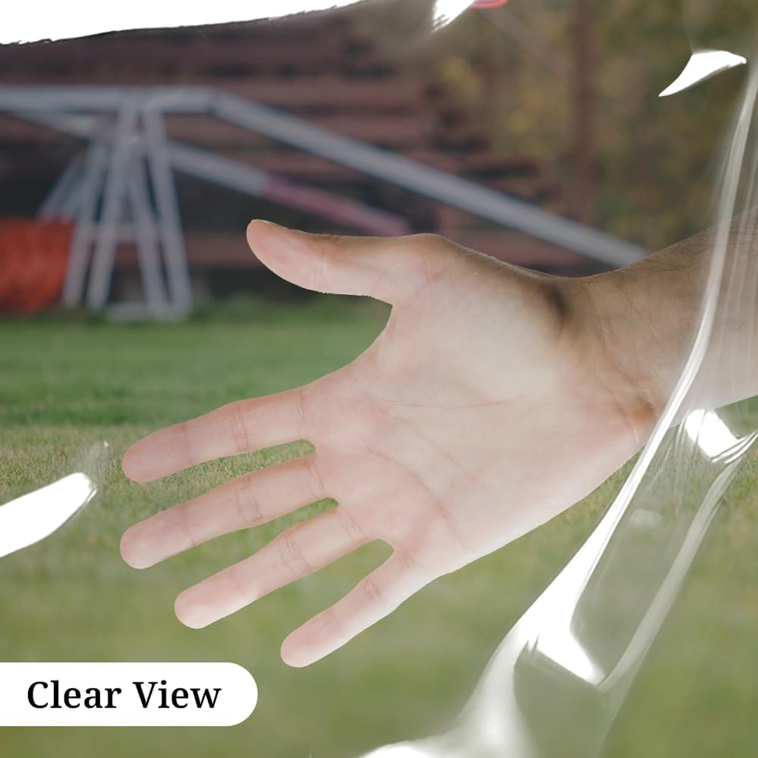 Waterproof Transparent Clear PVC Tarps Canopy Cover with Rust-Proof Eyelet & Polyester Band Used for Indoor and Outdoor Area for Dust, Ac, Wind & Rain(6 X 10 Feet, Pack of 1 Piece — Amazon image 6