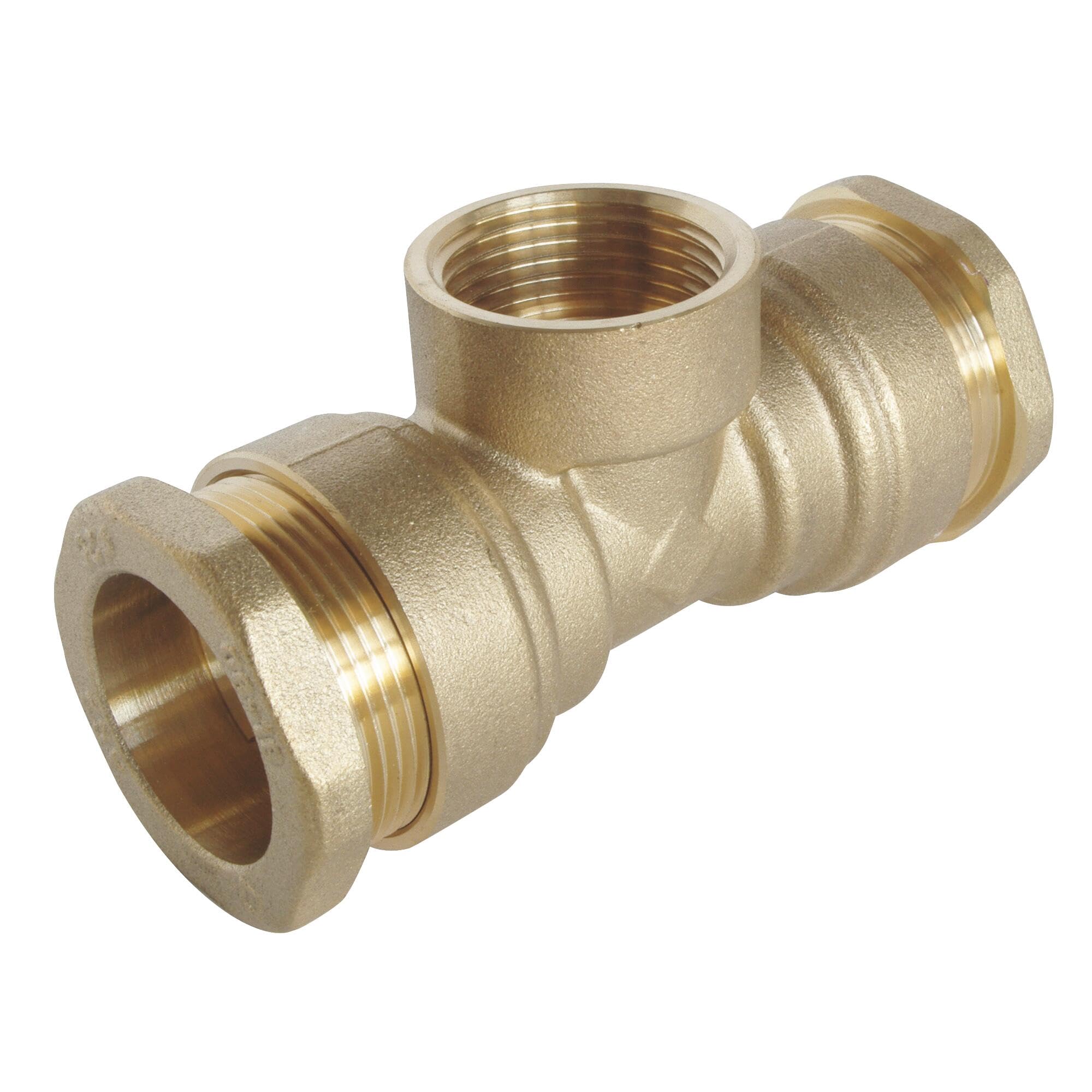 SOMATHERM FOR YOU, Raccord Té Femelle 1"1/4 pour tube PE Ø40 mm - Laiton résistant - Pression 20 bars - Température -10°C à +80°C - Joint torique EPDM - Norme ACS - Garantie 5 ans | Créez facilement une dérivation sur votre tube PE grâce à ce té à détromp