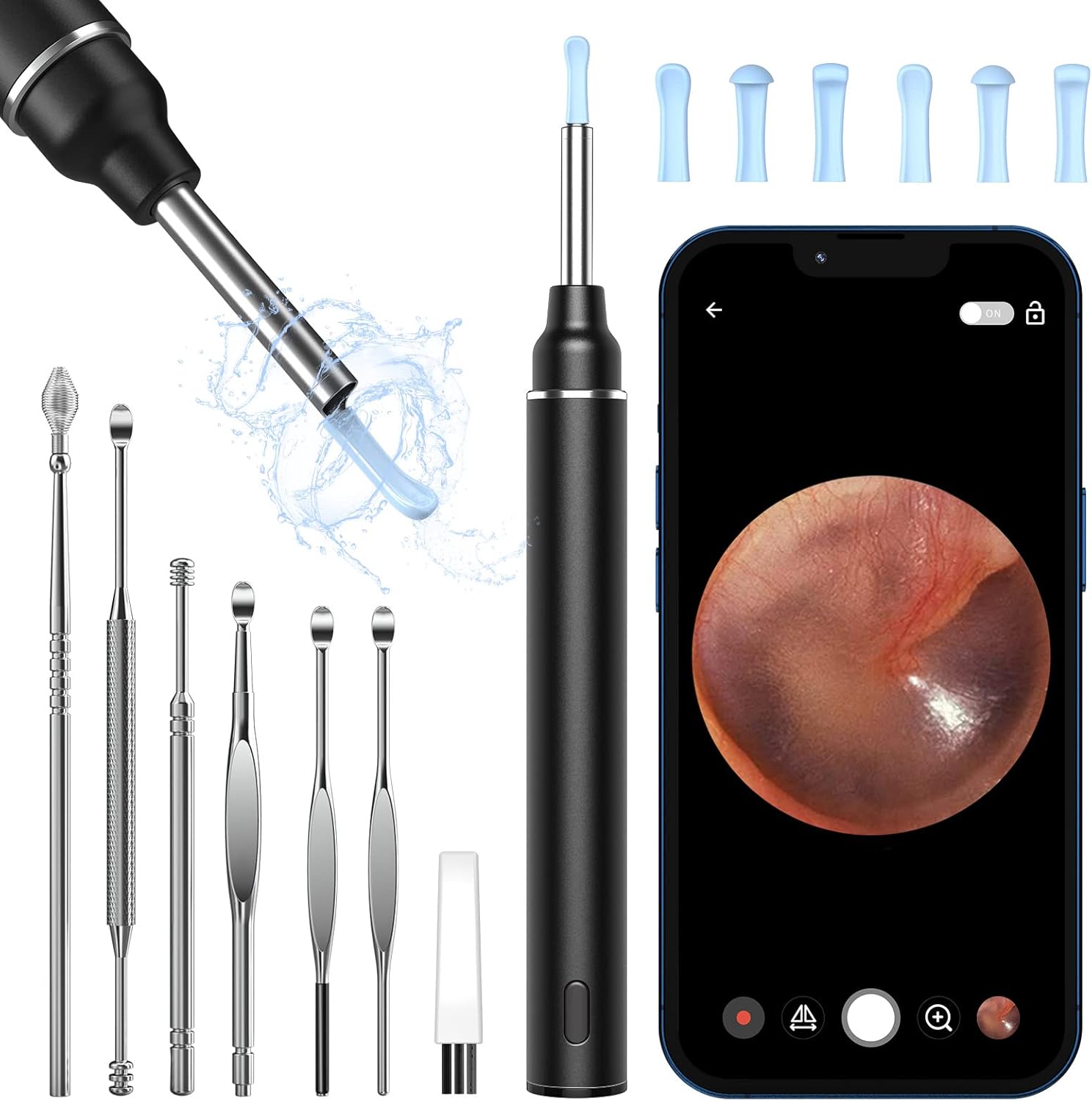 VITCOCO Ear Wax Removal Tool, 1920P HD Ear Cleaner with 6