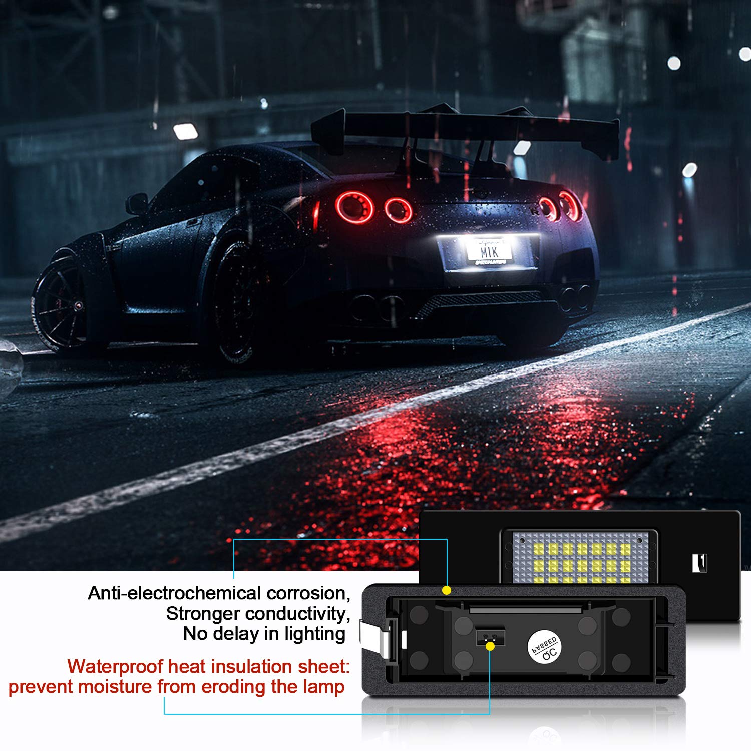 WinPower LED Luci targa auto Lampada 3582 SMD con CanBus nessun errore 6000K Xeno Bianco freddo per 1 6 Z4 Serie E63/E64 E85/E86 E81/E87 R55/R60/R61 ecc, 2 Pezzi