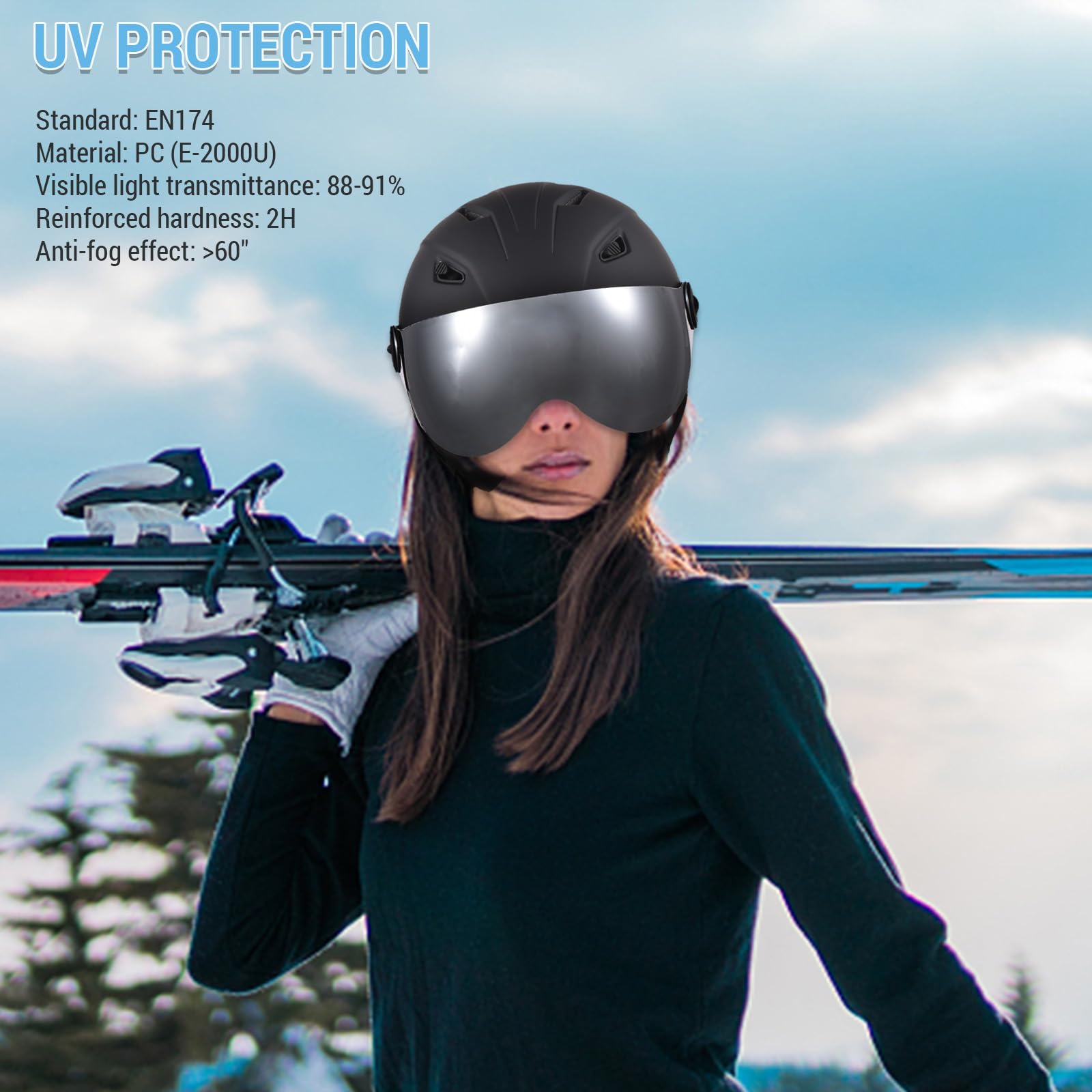 LIXADA Casque de Ski, équipement de Protection pour Le Snowboard, équipement de sécurité pour Les Sports d'hiver, Protection de la tête pour Les Sports de Neige