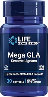 Life Extension Mega GLA Sesame Lignans, Omega-6 Fatty acids to Promote a Healthy inflammatory Response, Gluten Free, Non-GMO, 30 softgels