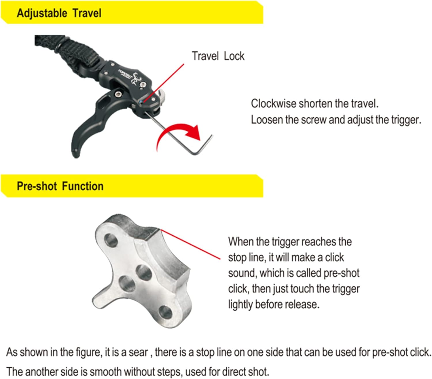 Compound Bow Release Aids Trigger 360° Adjustable Wristband Release Aids for Adults Hunting Shooting Accessories