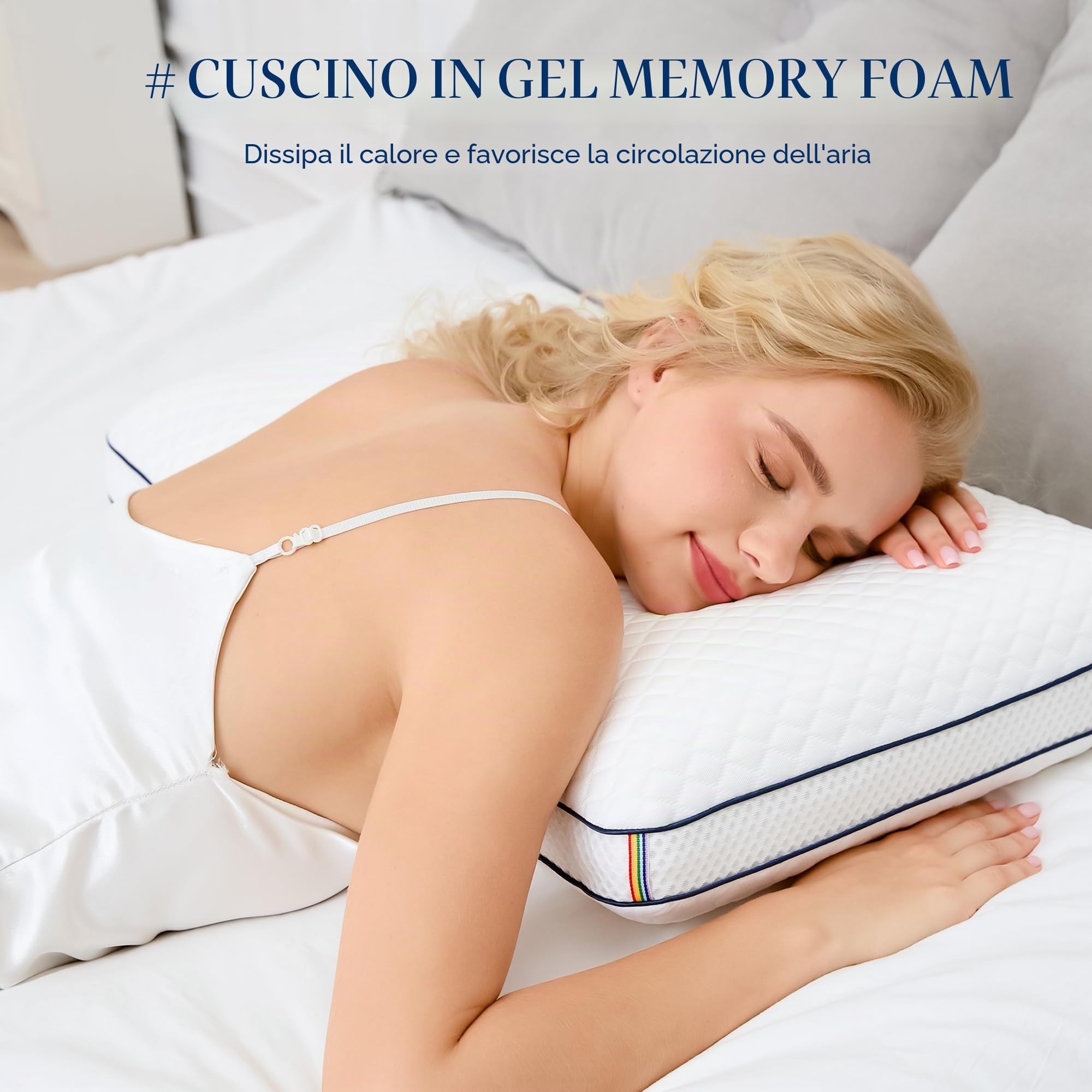 Memory Foam Cervicale - Cuscino Ortopedico Morbido e Traspirante con Federa Removibile