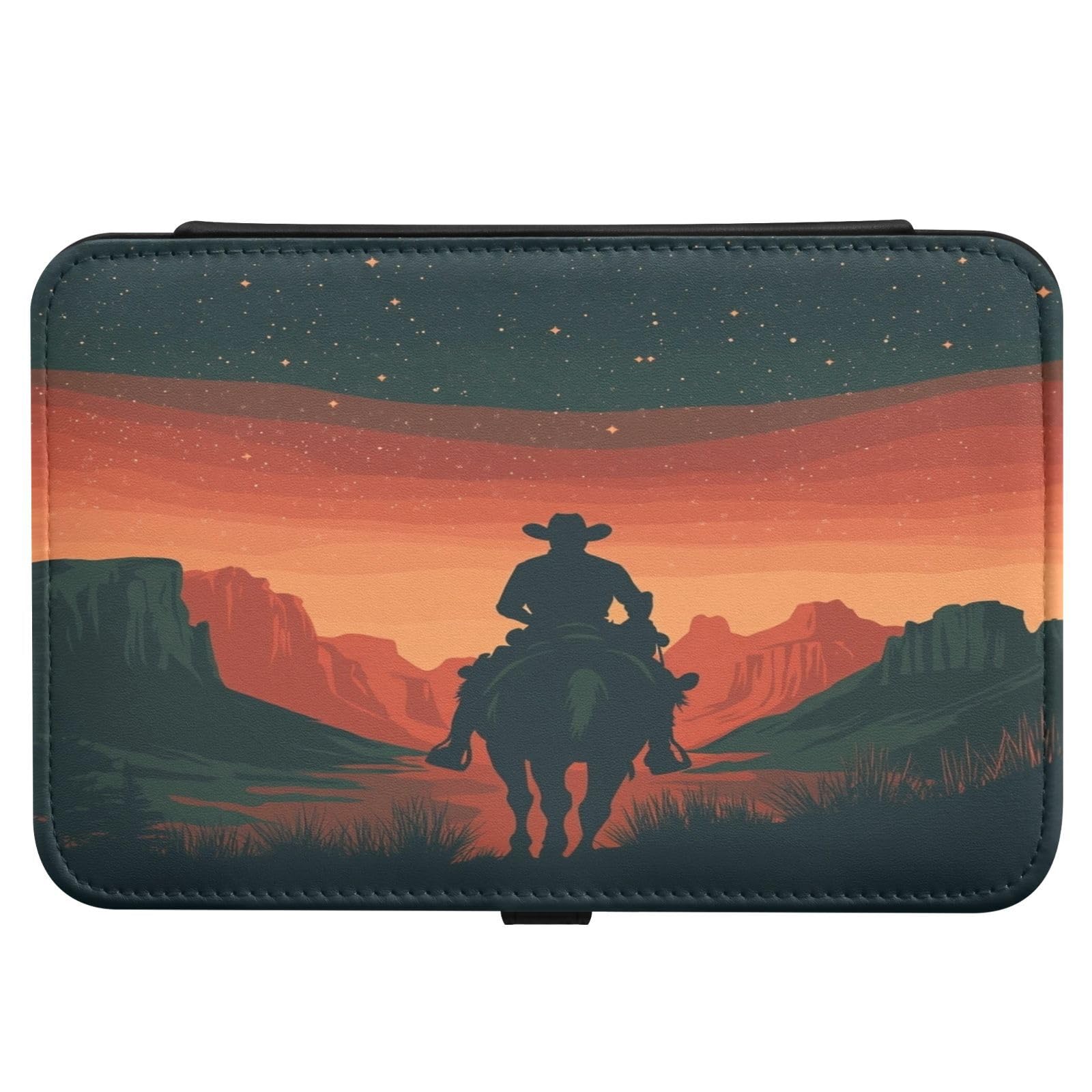 Haskirky Western Cowboy Jewelry Box Portable PU Leather Travel Jewelry Organize for Women Jewelry Storage Display Holder for Ring, Necklace, Earring