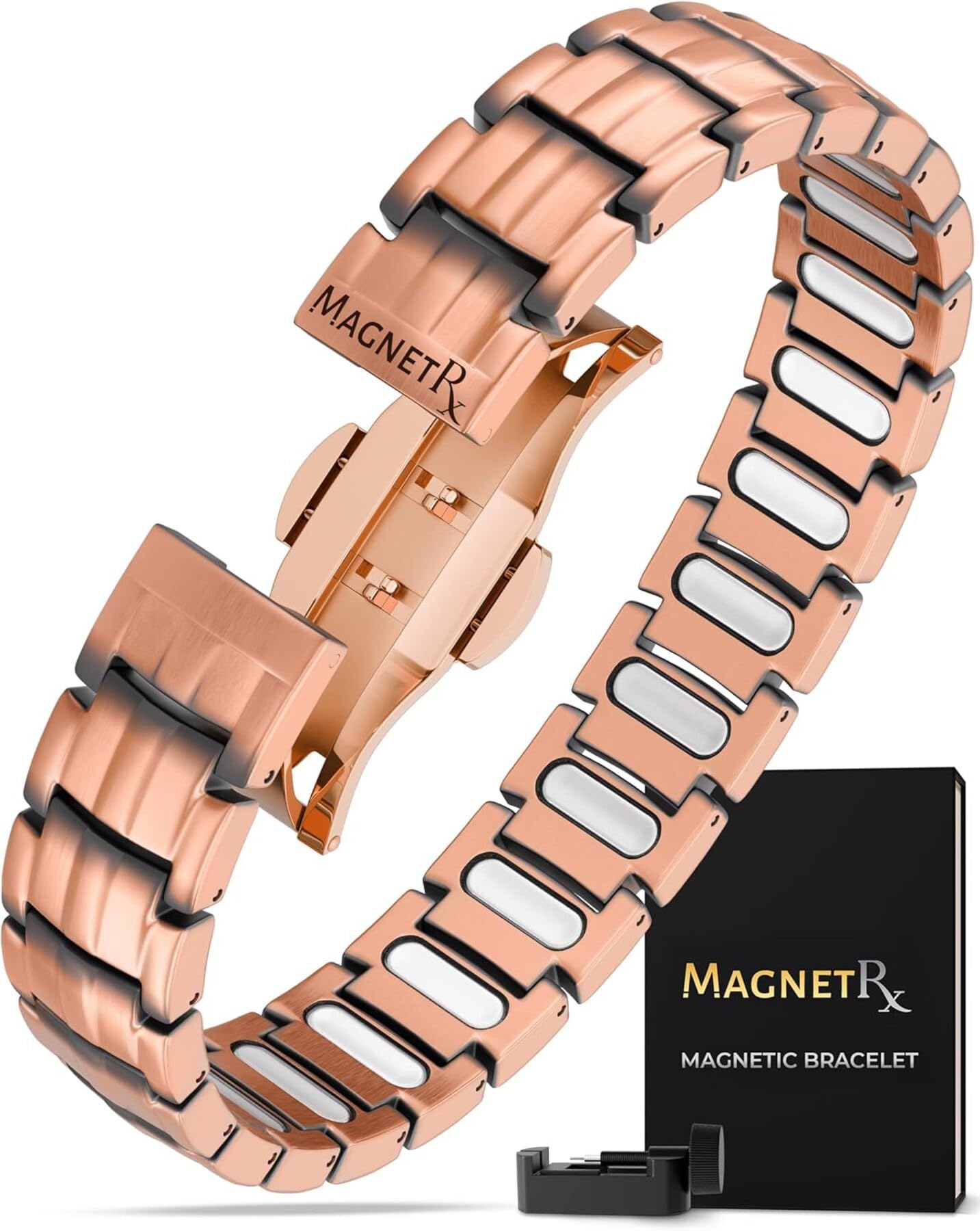 Pure Copper Magnetic Bracelet - Magnetic Copper Bracelets for Men - Adjustable Length with Sizing Tool