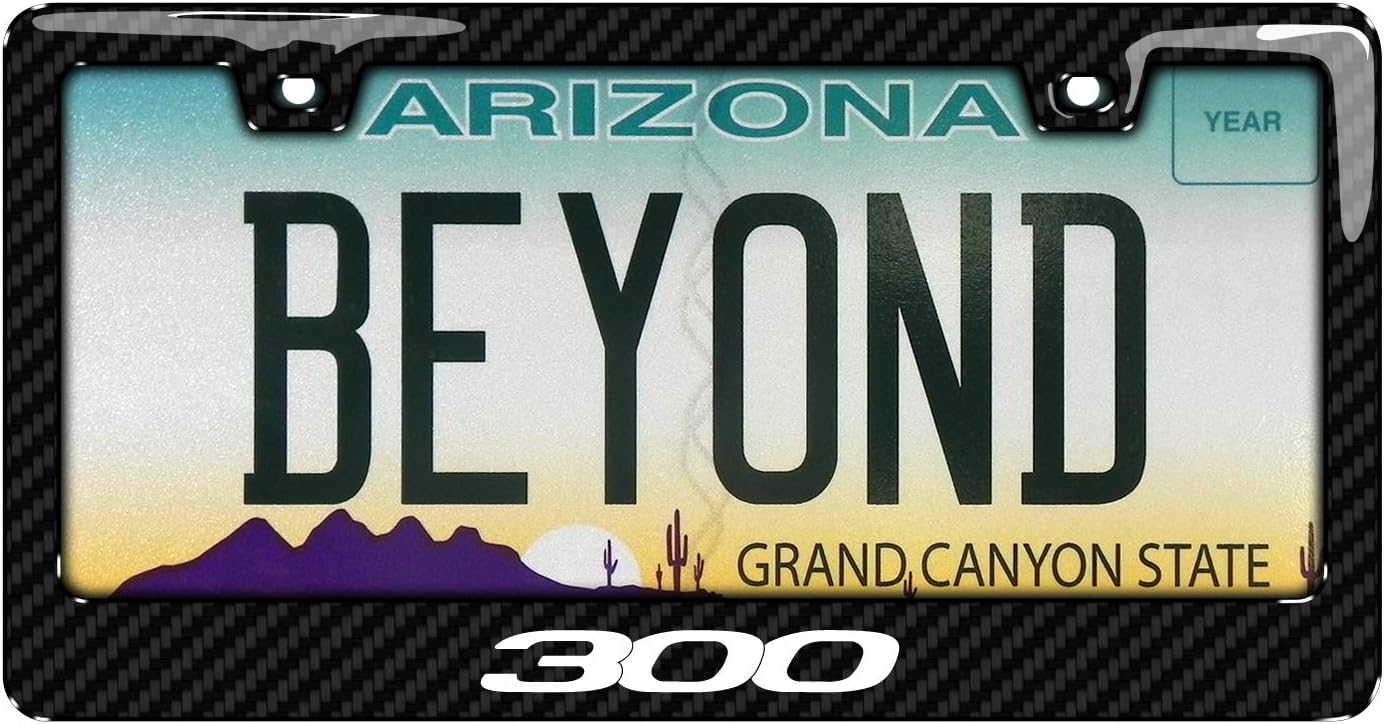 iPick Image for Chrysler 300 Black Real 3K Carbon Fiber Finish ABS Plastic License Plate Frame