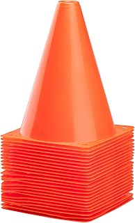 CARTMAN Plastic Training Cones (Set of 12/24 Pack 9" or 12/24 Pack 7" or 12/24 Pack Disc Cone) Agility Soccer Cones, Indoor Outdoor and Festive Events Field Marker Agility Cones