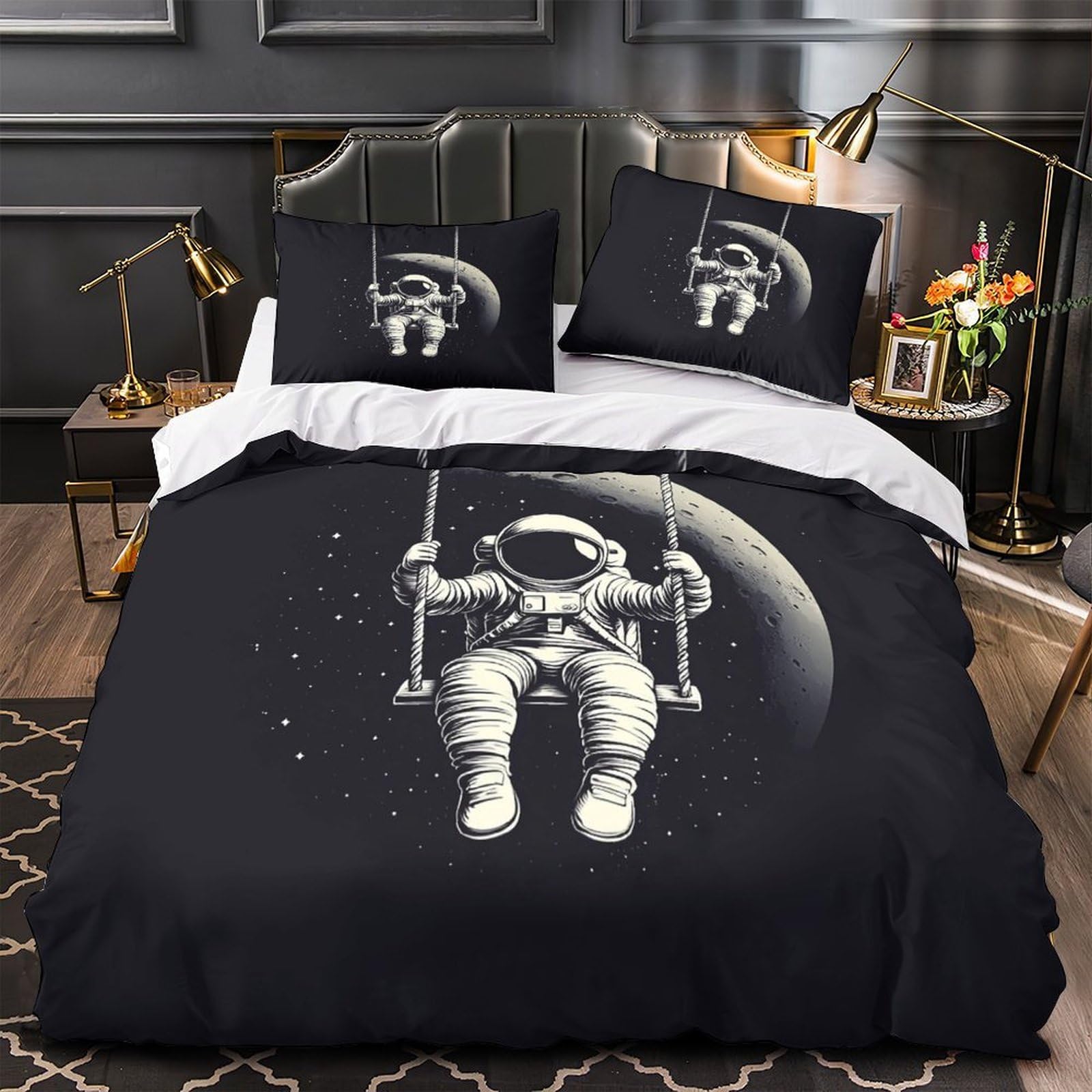 Parure de lit lapin astronaute 220x240 pour créer une chambre enfant originale