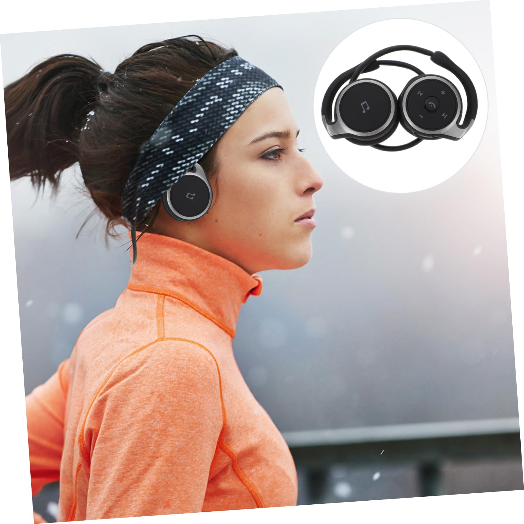 Operitacx Auricolari Wireless Sport Gancio, Cuffietta senza Filo con Tecnologia 4.1, Design Ergonomico e Comodo Occhiali, per Corsa, Nero