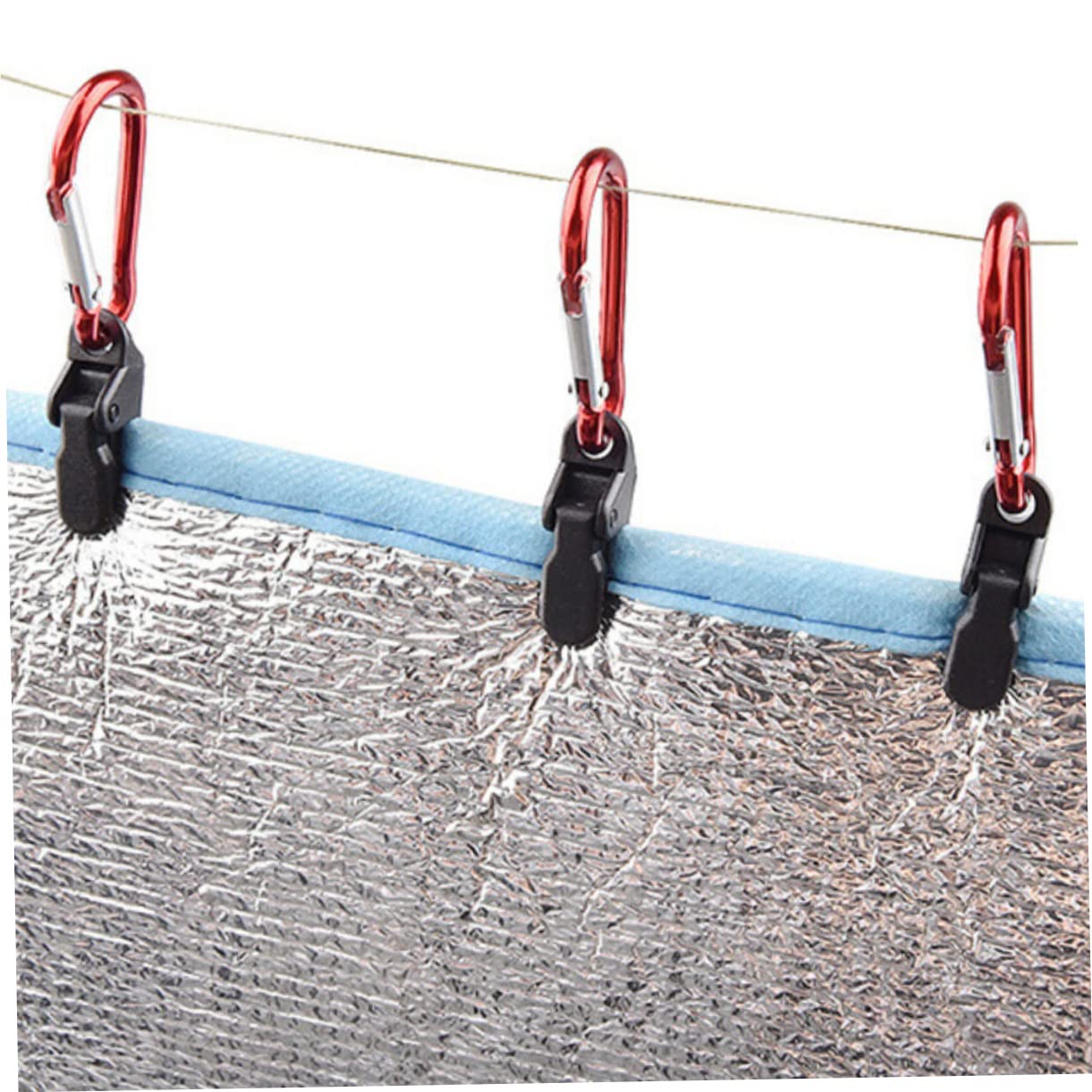 OSOLADY 12 Pack Tent Fixing Clips Alligator Clips Carabiner Tarpaulin Clamp Camping Tent Hardware for Tarp Outdoor Accessories