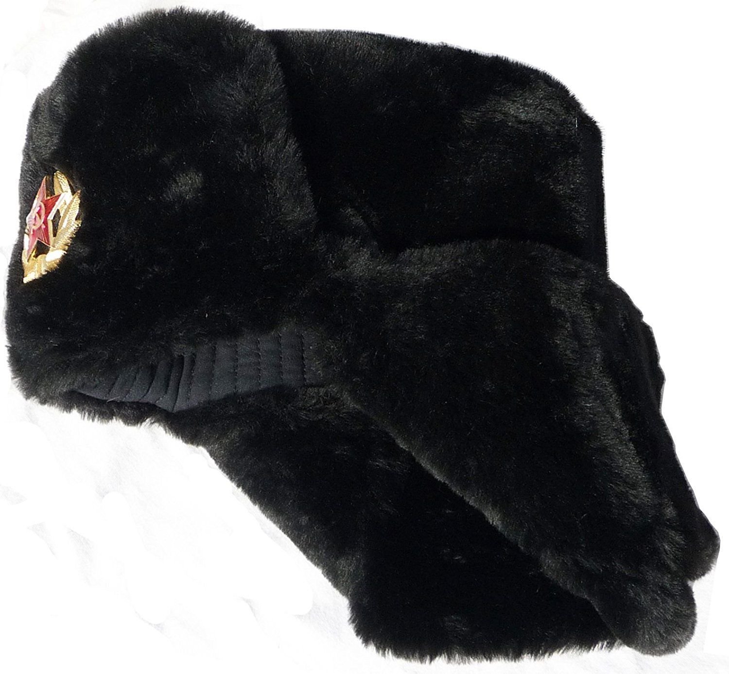 RUSSIAN STORE Colbacco Noir en Dotation à l'armée Russe Original Soviet Ushanka - Idée cadeau - Taille S (EU)