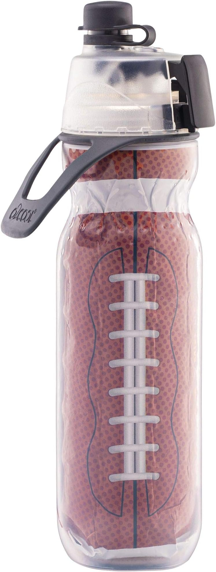 O2COOL Mist 'N Sip Misting Water Bottle No Leak Pull Top Spout Sports Water Bottle 20 oz (Football)
