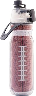 O2COOL Mist 'N Sip Misting Water Bottle No Leak Pull Top Spout Sports Water Bottle 20 oz (Football)
