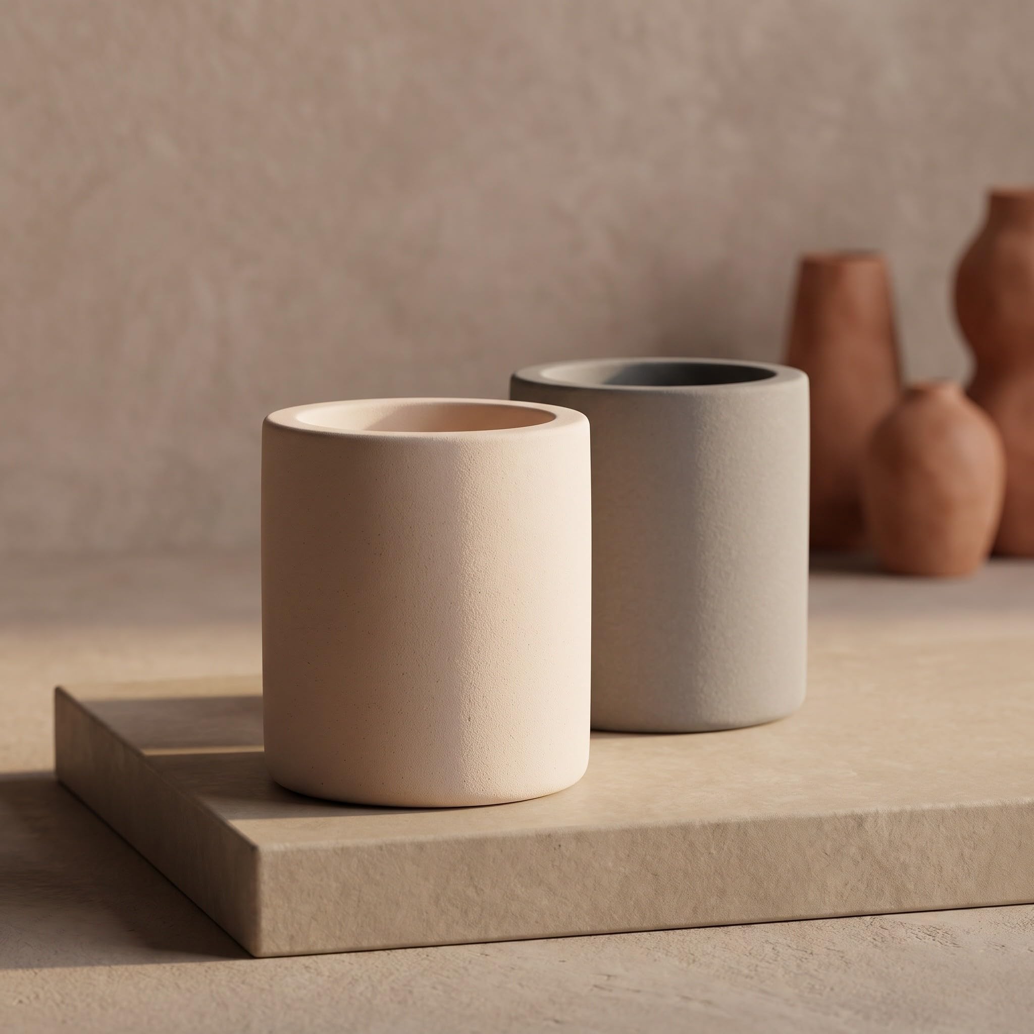 OUNONA 2 Soportes para cepillos de Dientes de diatomita, Vaso para cepillos