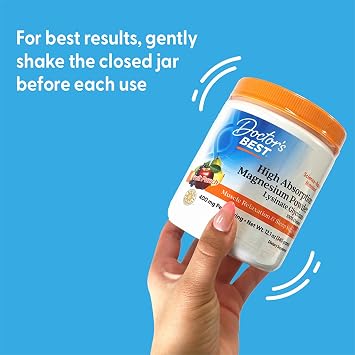 Doctor's Best Magnesium Glycinate Powder for Calm & Sleep Support - Magnesium Supplement for Men & Women, 400 mg Per Serving, 100% Chelated, High Absorption, Fruit Punch Flavor, Gluten Free - 12.1 oz