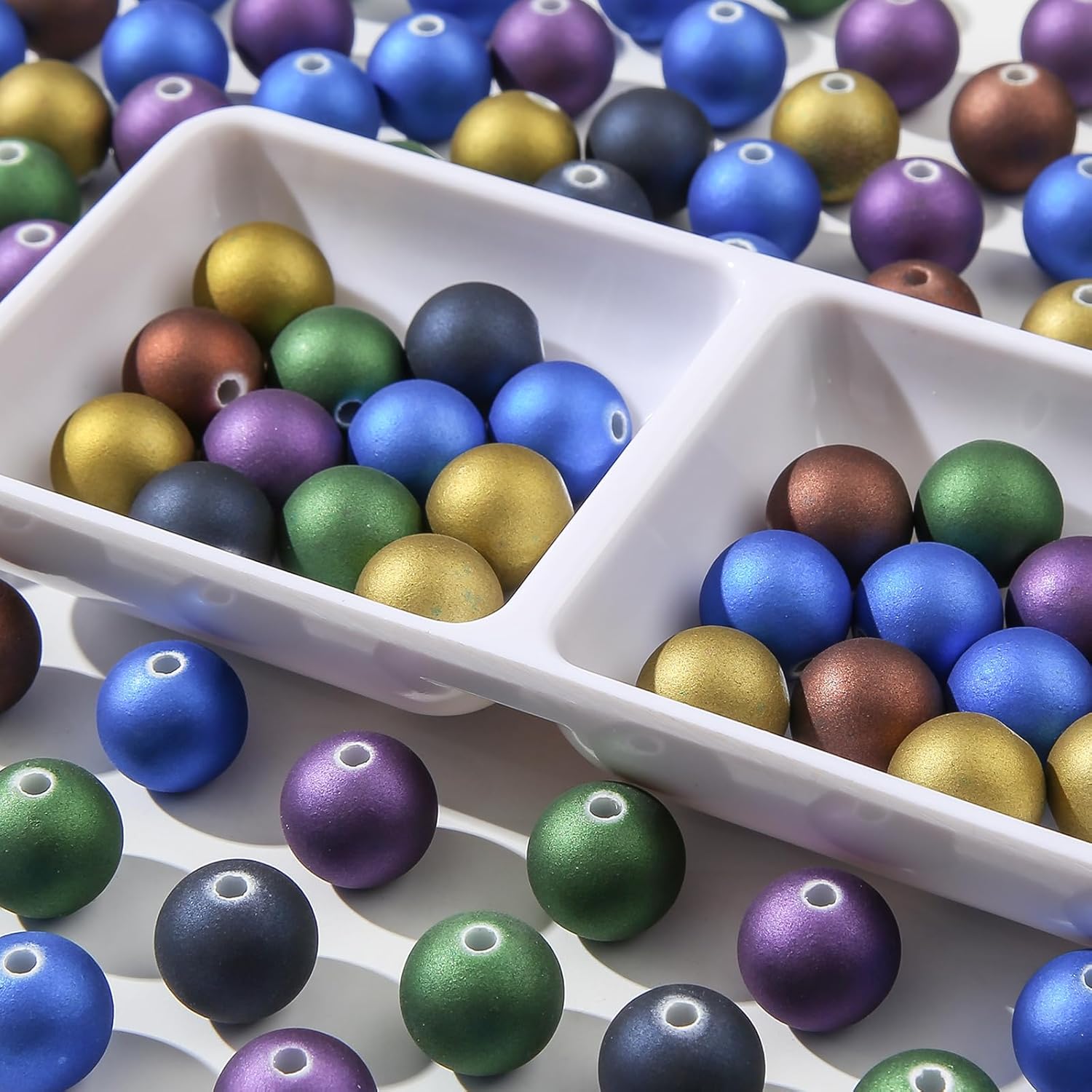 16mm Acrylic Beads 100pcs Dark Color Bead Chunk Bubblegum Beads for Pens for Necklace Jewelry Bracelets DIY Crafts Making (Dark Blue&Green) - Image 5