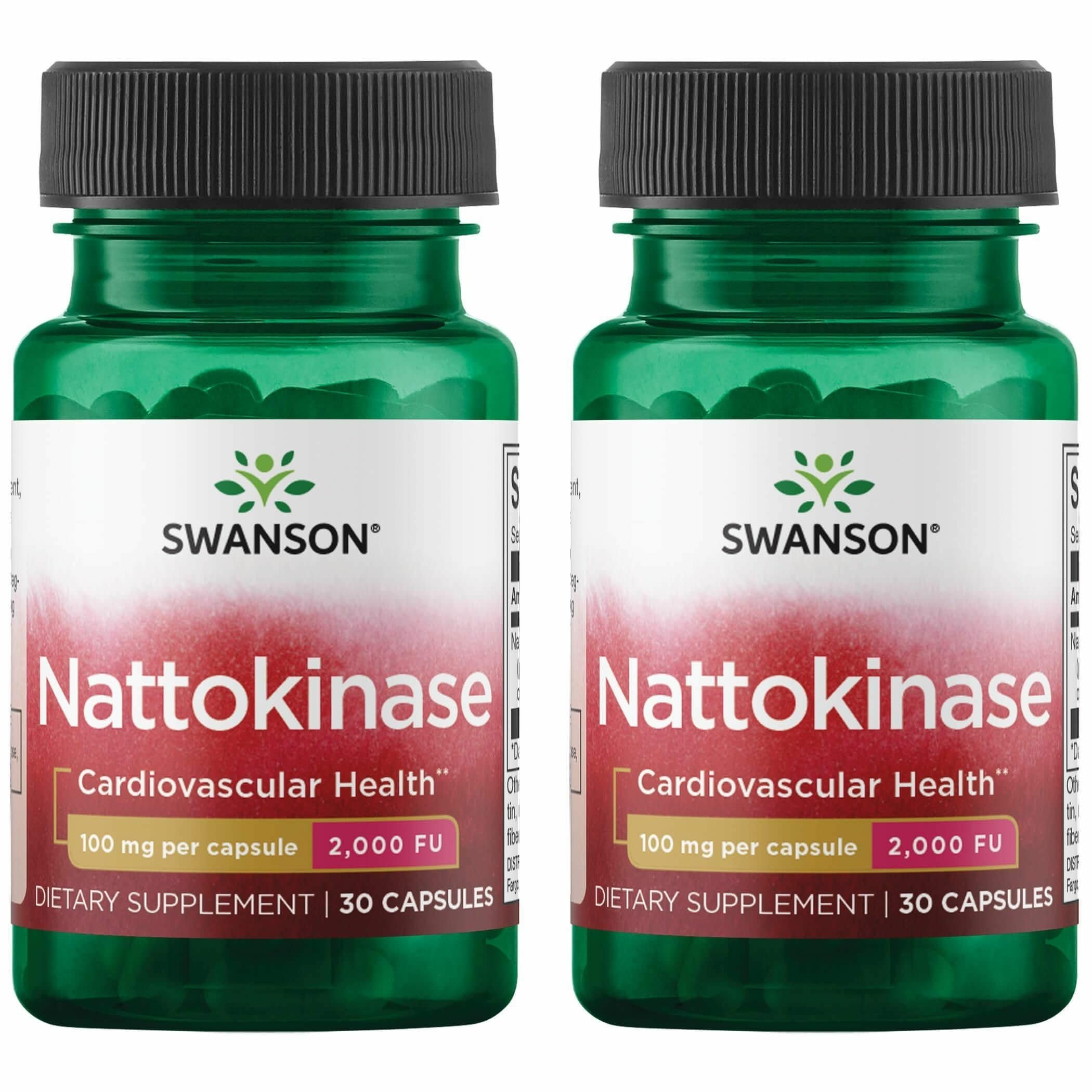 Swanson Nattokinase Fibrinolytic Enzyme, 100 mg, 30 Capsules, 2 Pack 30 Count (Pack of 2)