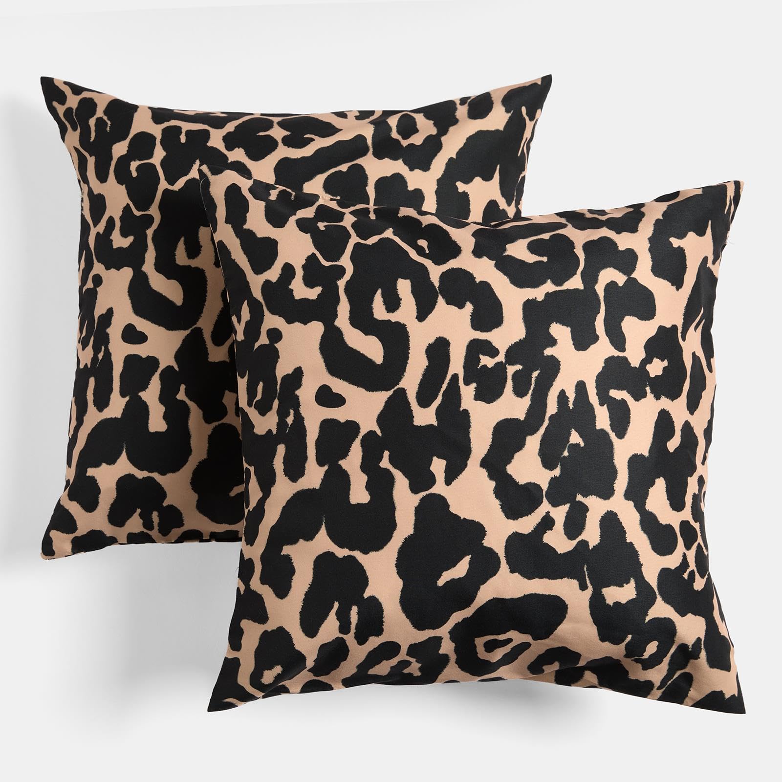 OHS Outdoor Cushion Covers 45 x 45 Decorative Outdoor Cushions Waterproof Super Soft Garden Cushions Home Decor Throw Pillow Covers with Invisible Zipper Set of 2, Leopard Print — image 1