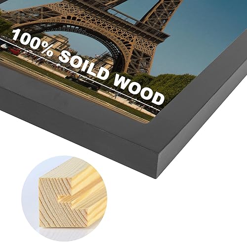 Vista 60 de Marco de 20 x 24 pulgadas, marco de fotos de 20 x 24 pulgadas, con paspartú a 16 x 20 pulgadas, marco de madera maciza, para colgar en la pared