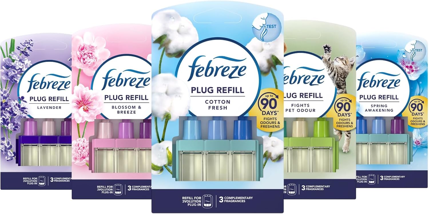 Febreze 3Volution Plug-In Refill Multipack – 5 Scents (COTTON FRESH ...