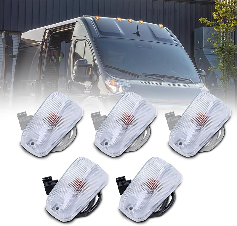 Luzes de marcação superiores do teto da cabine GEATaaT para Dodge Ram ProMaster 1500, 2500 e 3500 2014–2023 – Pacote com 5