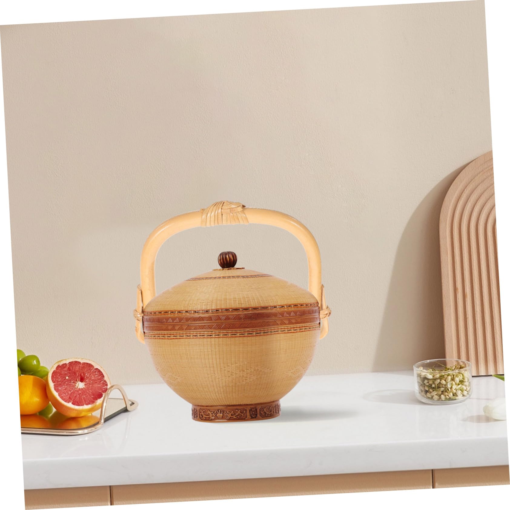 Mango de Repuesto para Tetera Diseño Trenzado de Ratán, Accesorio Resistente y Ergonómico para Reemplazo, Adecuado para Hervidor de Agua en Cocina