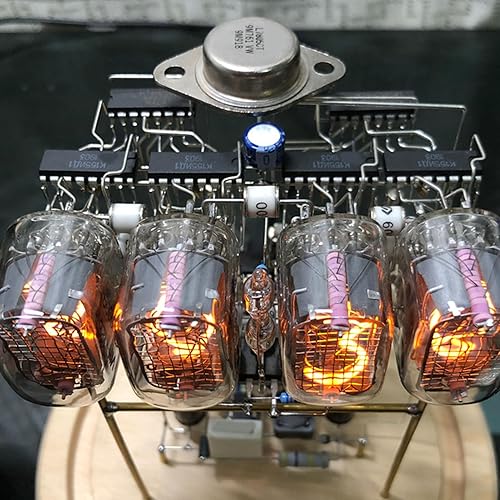 Miniatura 6 de Walfront Kit de reloj de tubo de imitación Nixie Retro Cyberpunk reloj electrónico para decoración de escritorio con iluminación de estado de ánimo,