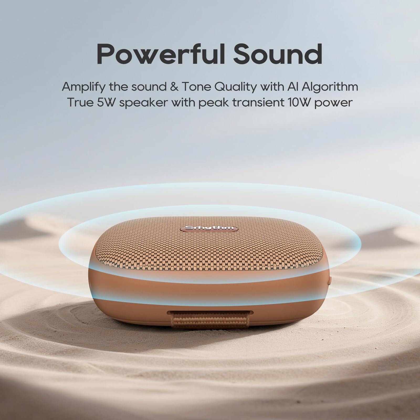 Srhythm Altoparlante Wireless Portatile K1 con app, 6 Modalità EQ Personalizzabili, Bluetooth 6.0, Impermeabile IPX7, 20 Ore di Riproduzione, Piccolo Altoparlante per gli Appassionati di Sport