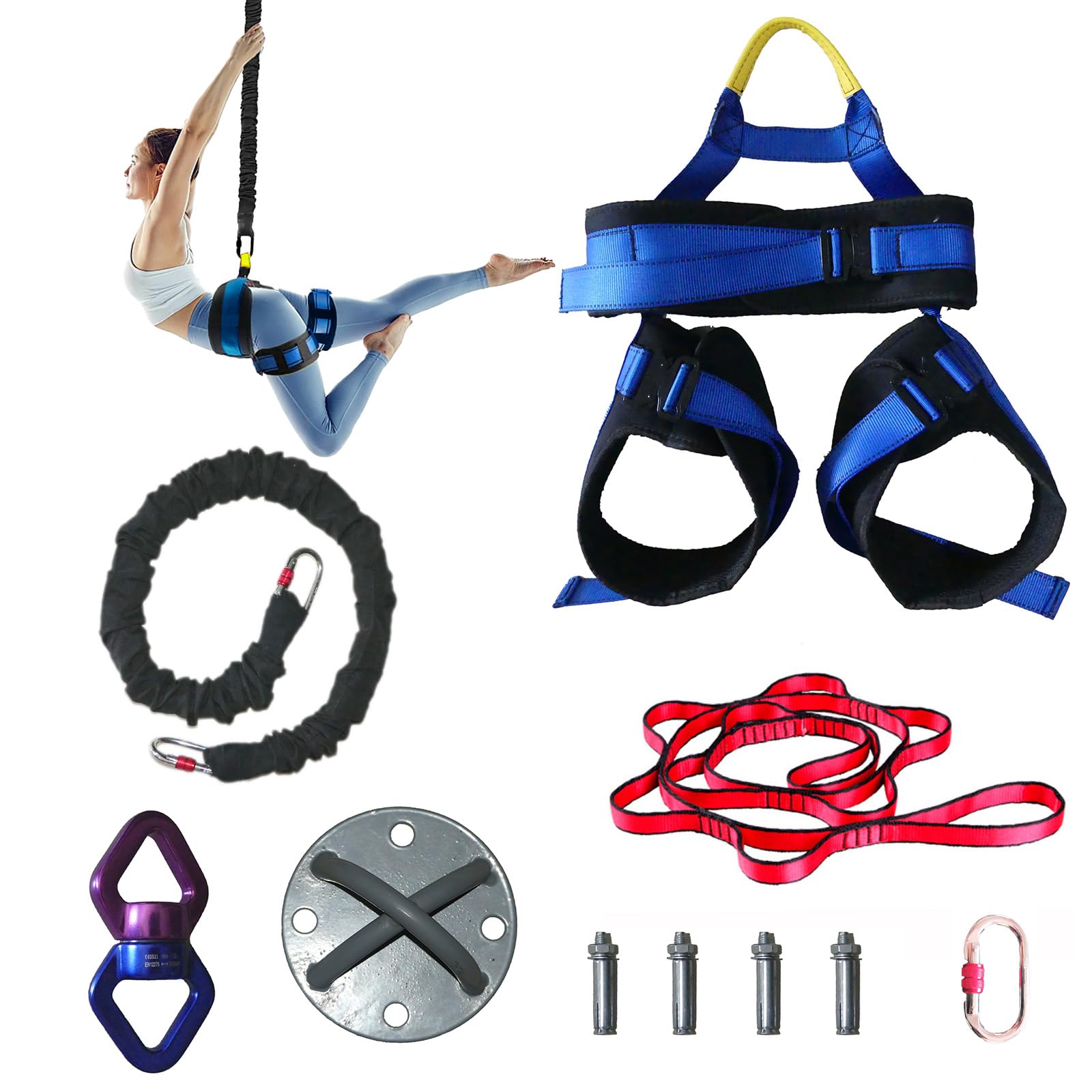Complete Bungee Workout Bands Kit: Heavy Resistance Cord Set for ...