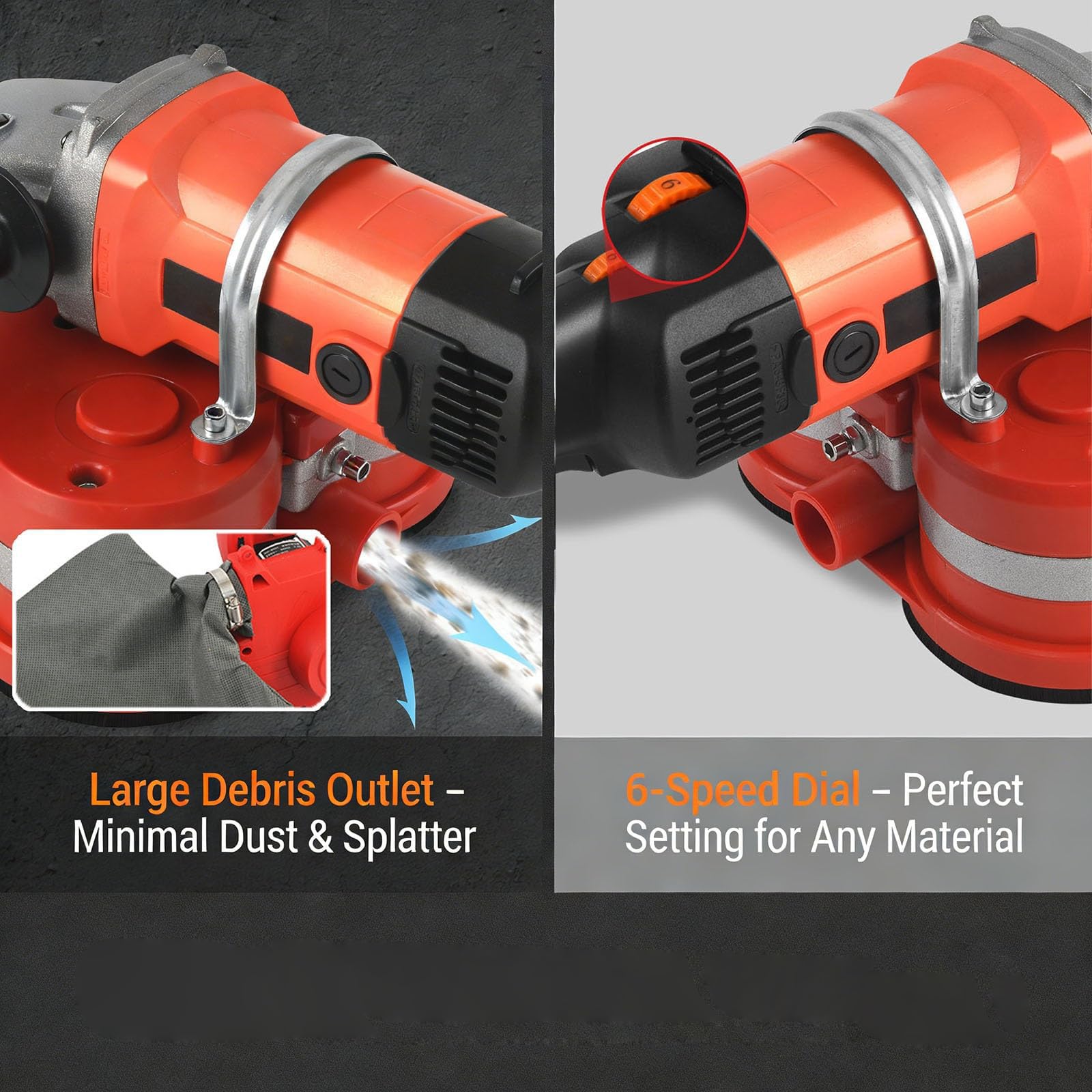 Macchina lucidatrice elettrica 2800 W, kit smerigliatrice per pavimenti in calcestruzzo a 3 teste con ruote diamantate, 6 velocità variabili, 2800 giri/min per superfici in pietra e pavimenti in marmo
