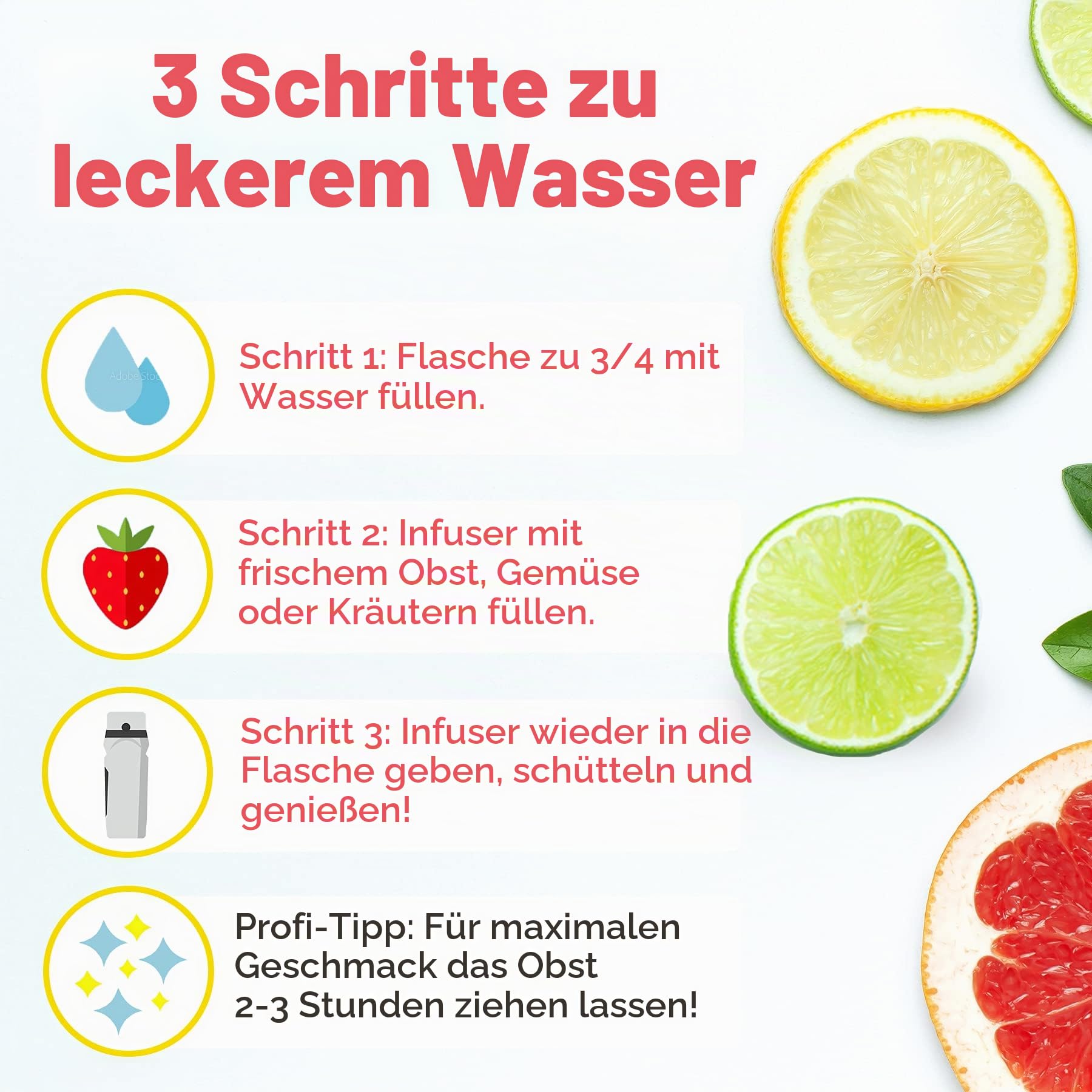 Brimma 1L Trinkflasche mit Früchtebehälter - Wasserflasche mit Fruchteinsatz - Auslaufsichere Sport Flasche - Sportflasche Water Bottle - Passt in Jede Sporttasche, Schultasche, Rucksack