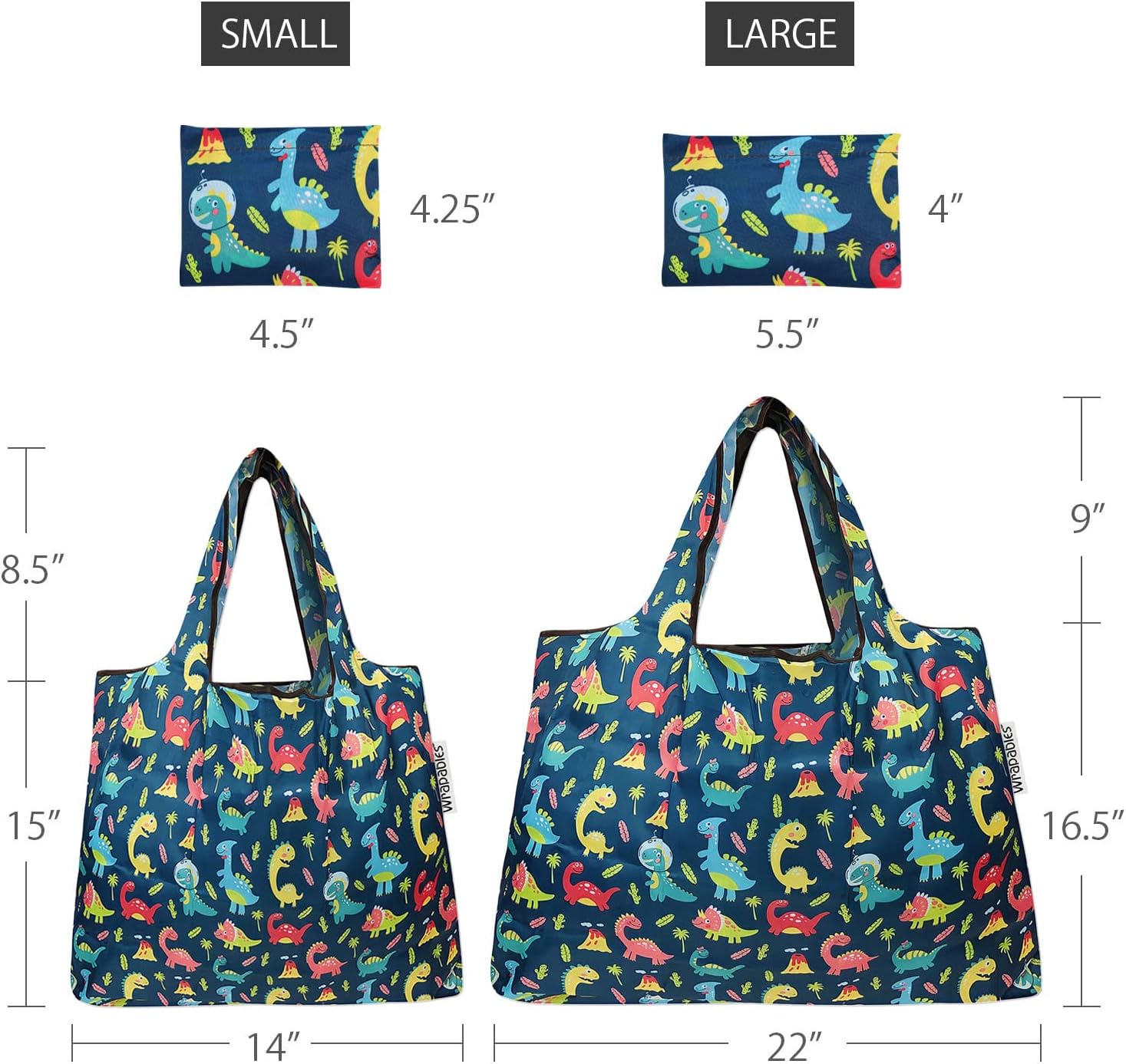 allydrew Large Foldable Tote Nylon Reusable Grocery Bags image 3