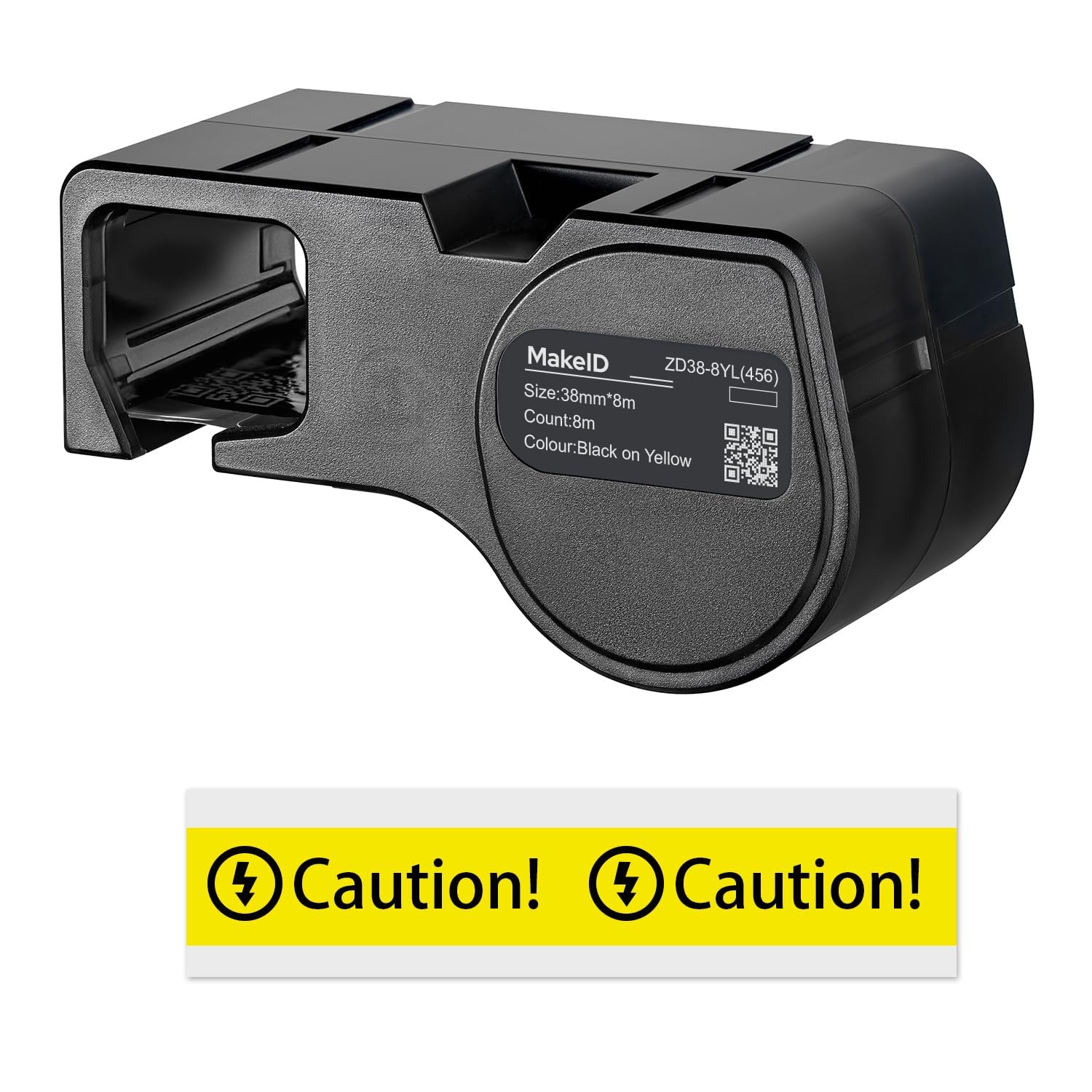 MakeID PET Labels for Industrial Label Printer D50, 38 mm x 8 m, Indoor/Outdoor Use, Security, Asset Tracking, Electrical Marking
