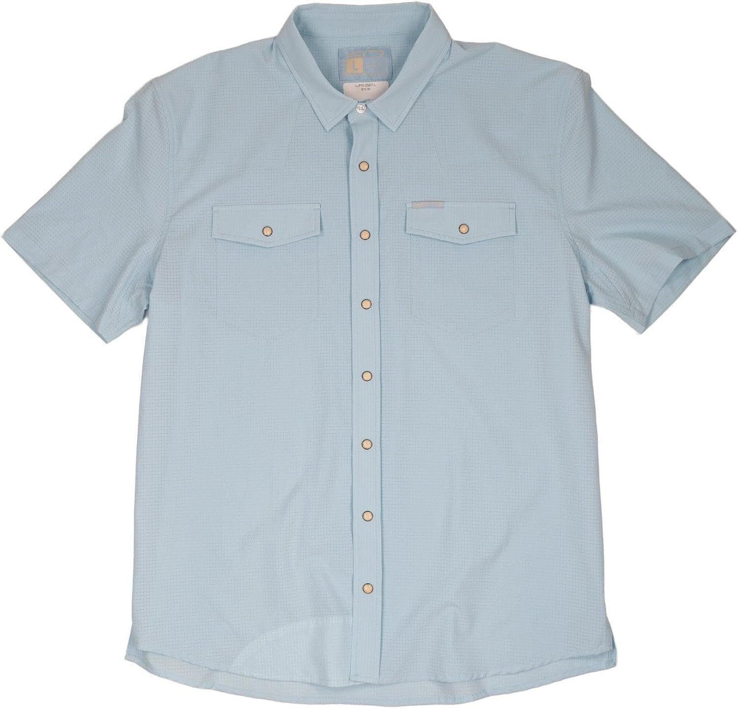 Lazy J Ranch Men's Airflow Pearl Snap Short Sleeve Shirt - Baby Blue | Western Wear | Western Shirts for Men