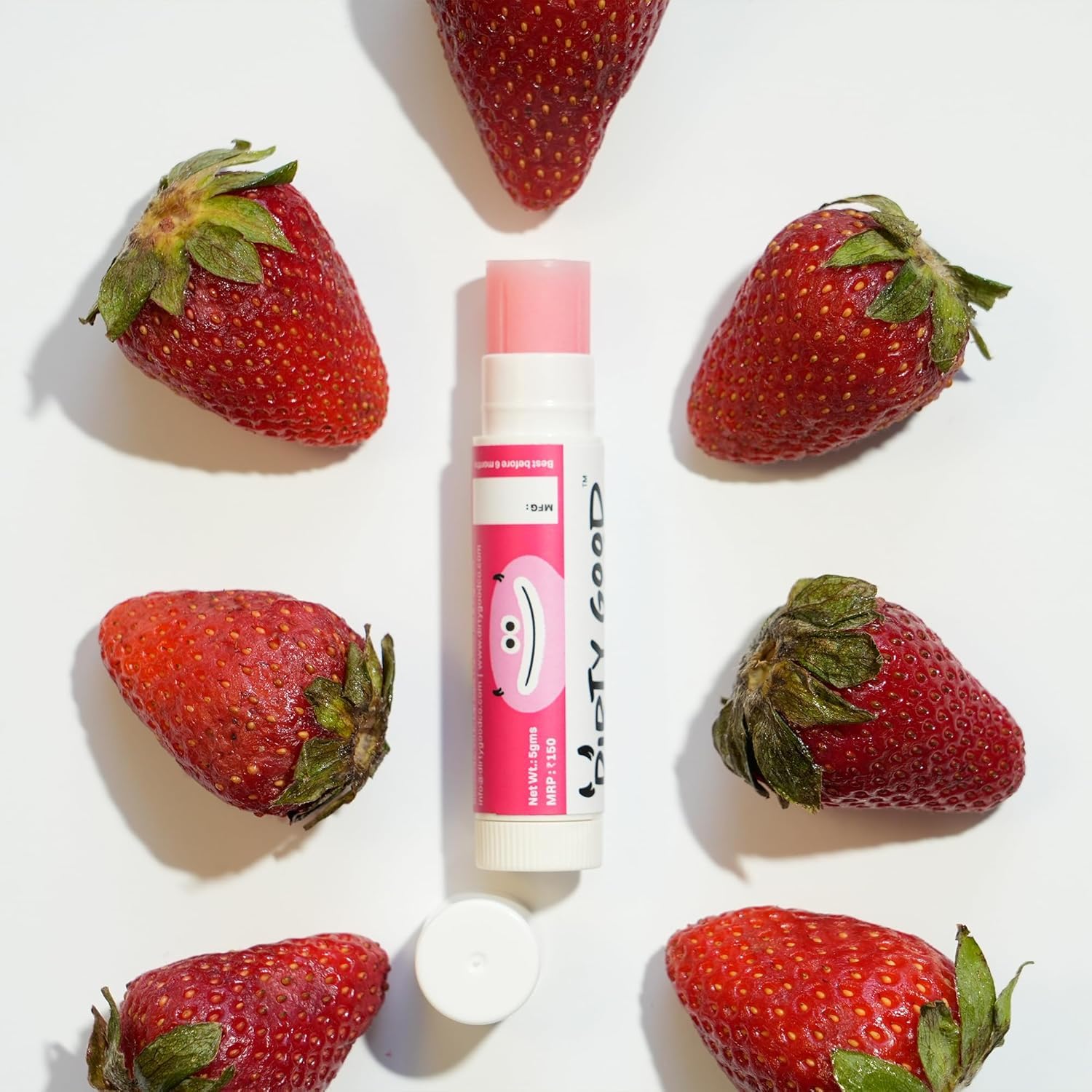 Dirty Good Kids Lip Balm Pack of 2 (5g Each) - Strawberry & Watermelon|Moisturising for Dry, Chapped Lips|Non-Sticky & Long Lasting | Shea Butter & Vitamin E | Preservative, Paraben & Phthalates Free 1