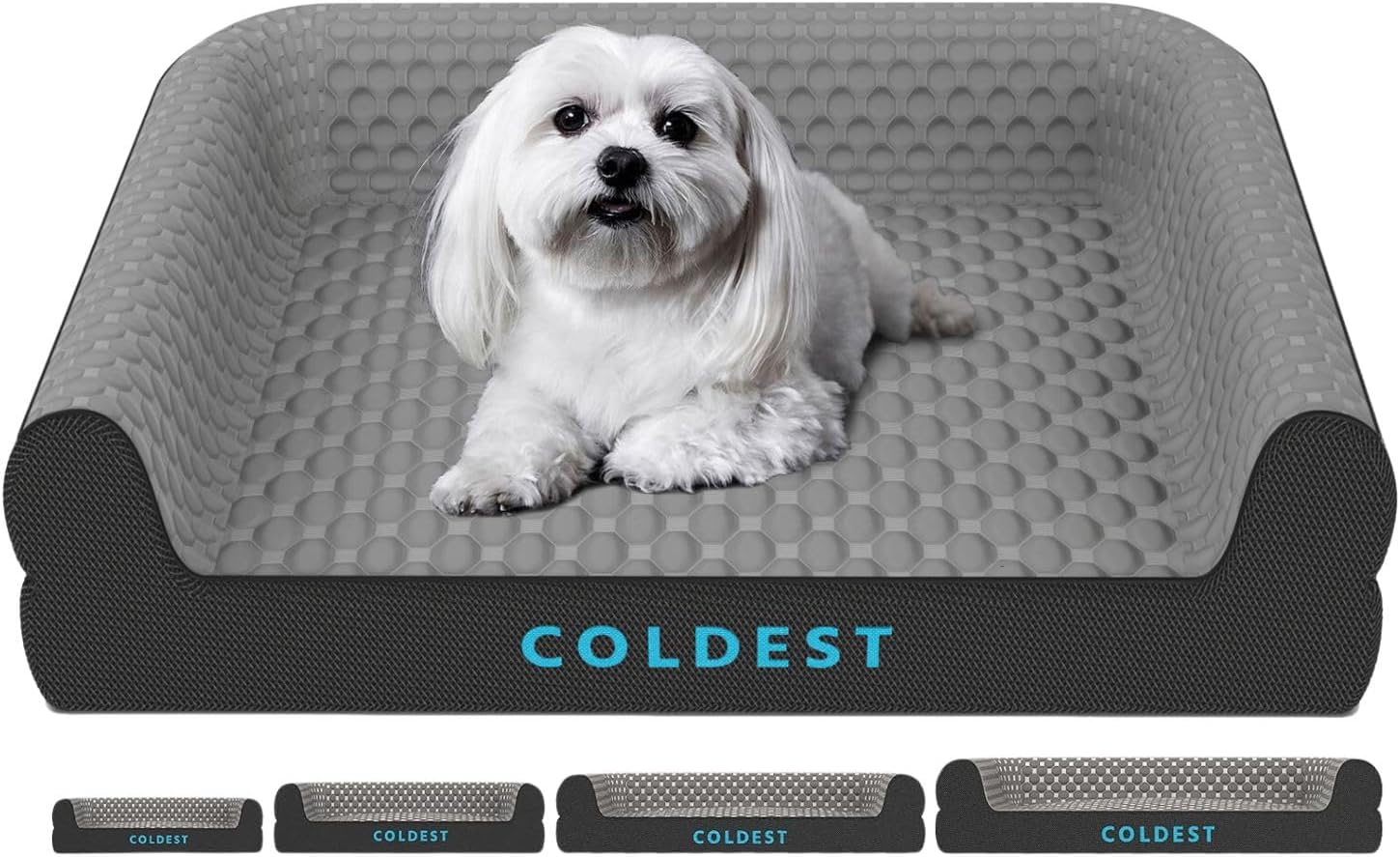 Coldest Cozy Dog Bed - Cooling Small, Medium Large Dogs Beds - Best for Washable Removable Cover Comfy and Anti Slip (Medium, Grey)