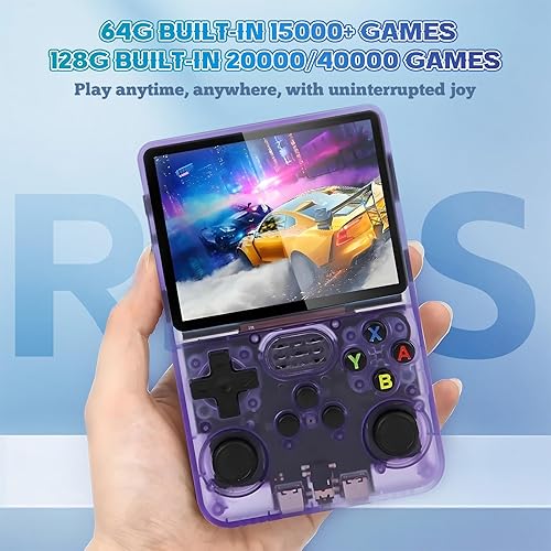 Miniatura 7 de R36S - Consola de juegos de mano retro, pantalla IPS de 3.5 pulgadas, 128G, más de 40000 juegos, dispositivo de juegos portátil para niños y