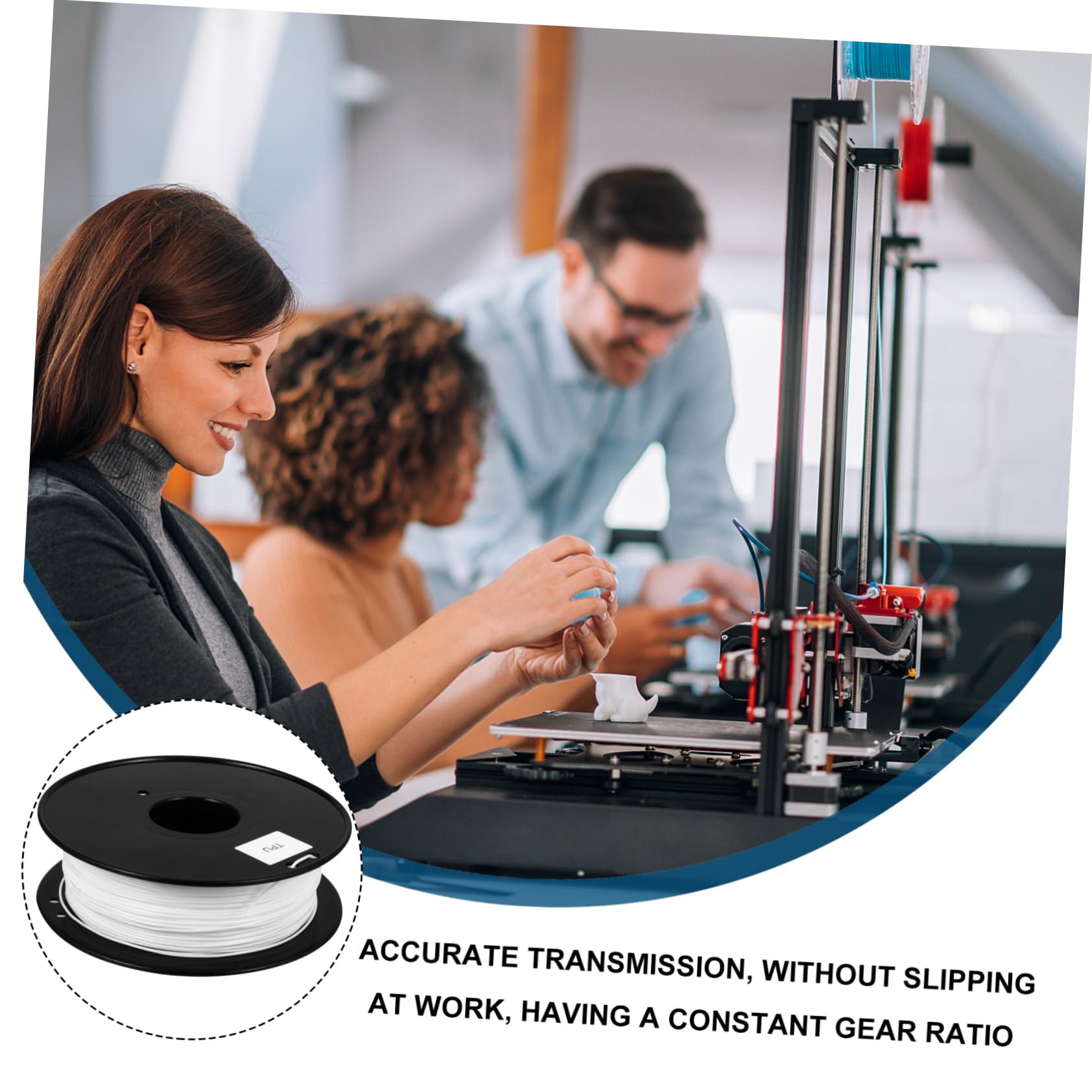 PRETYZOOM Filamento Flexible de Tpu 1.75mm para Impresora 3d, Blanco, 0.8kg, sin Burbujas, Resistente Larga Duración
