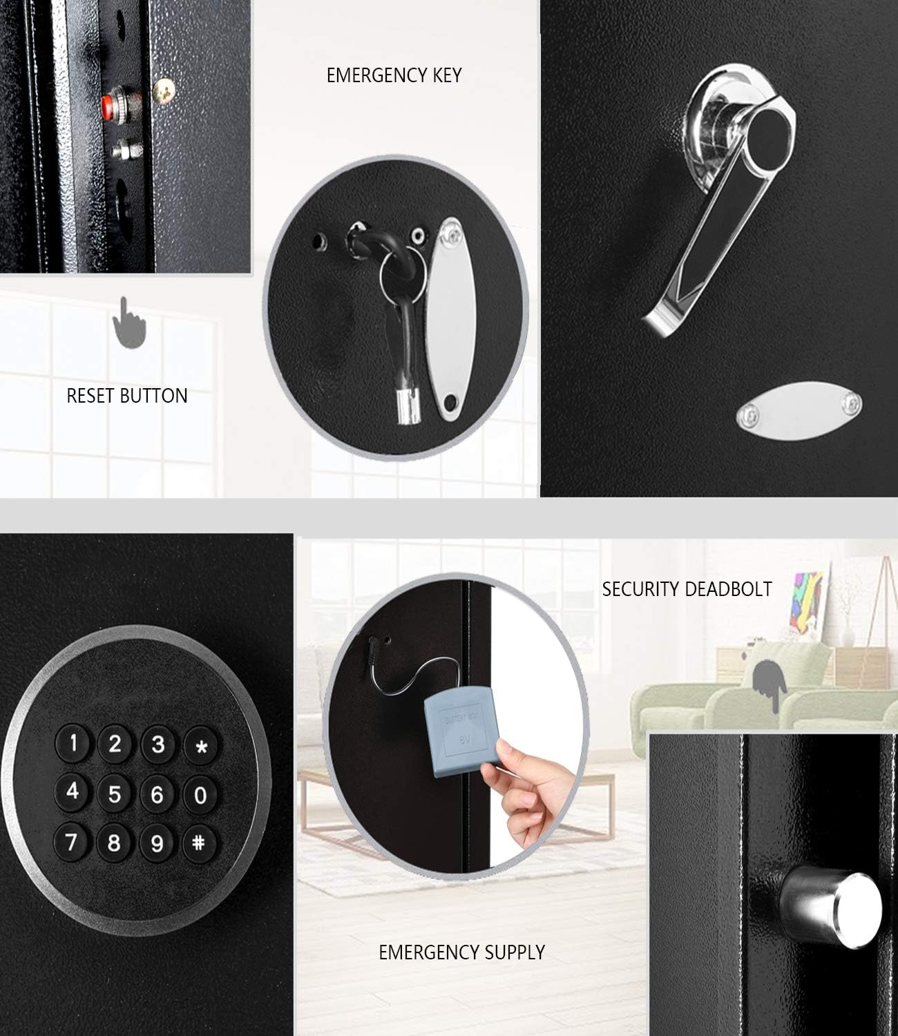 Superday Long Gun Safe, Rifle Metal Vault,Storage Shotgun and Pistols with Quick Access Electronic Keyboard and Key, Large 5 Gun Cabinet for Home Security : Sports & Outdoors