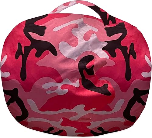 Miniatura 220 de Posh Stuffable - Sillón puff con almacenamiento para niños, contenedor de animales de peluche, organizador de juguetes de niños Lienzo Burbujas Azul