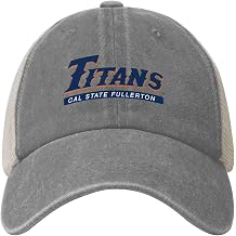 Cal State Fullerton Titans Classic Washed Cotton Trucker Cap with Curved Brim and Mesh Back Panel