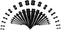 Marsrut 36pcs Acrylic Ear Gauge Stretching Kit 14G-00G: Tapers, Tunnels, Plugs for Beginners - Lightweight, Durable Body Jewelry