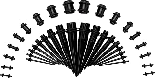 Marsrut 36pcs Acrylic Ear Gauge Stretching Kit 14G-00G: Tapers, Tunnels, Plugs for Beginners - Lightweight, Durable Body Jewelry
