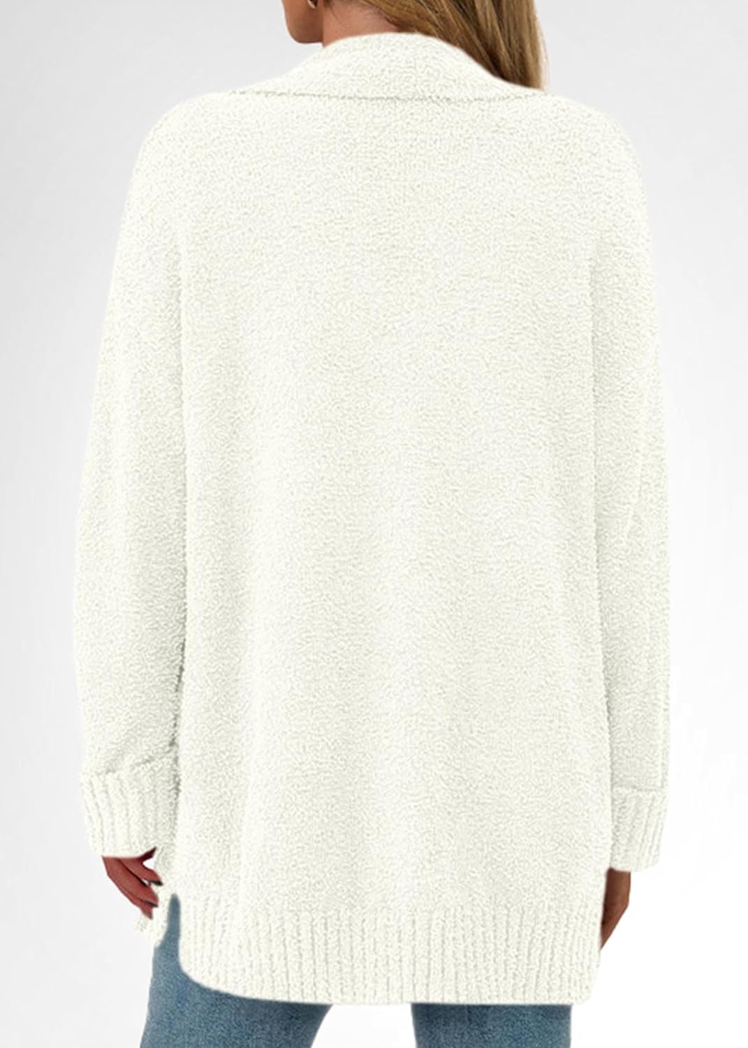 KIRUNDO Cardigan Sweaters for Women 2026 Fall Chunky Fuzzy Knit Open Front Loose Long Sleeve Sweater Coats Winter Clothing - Image 2