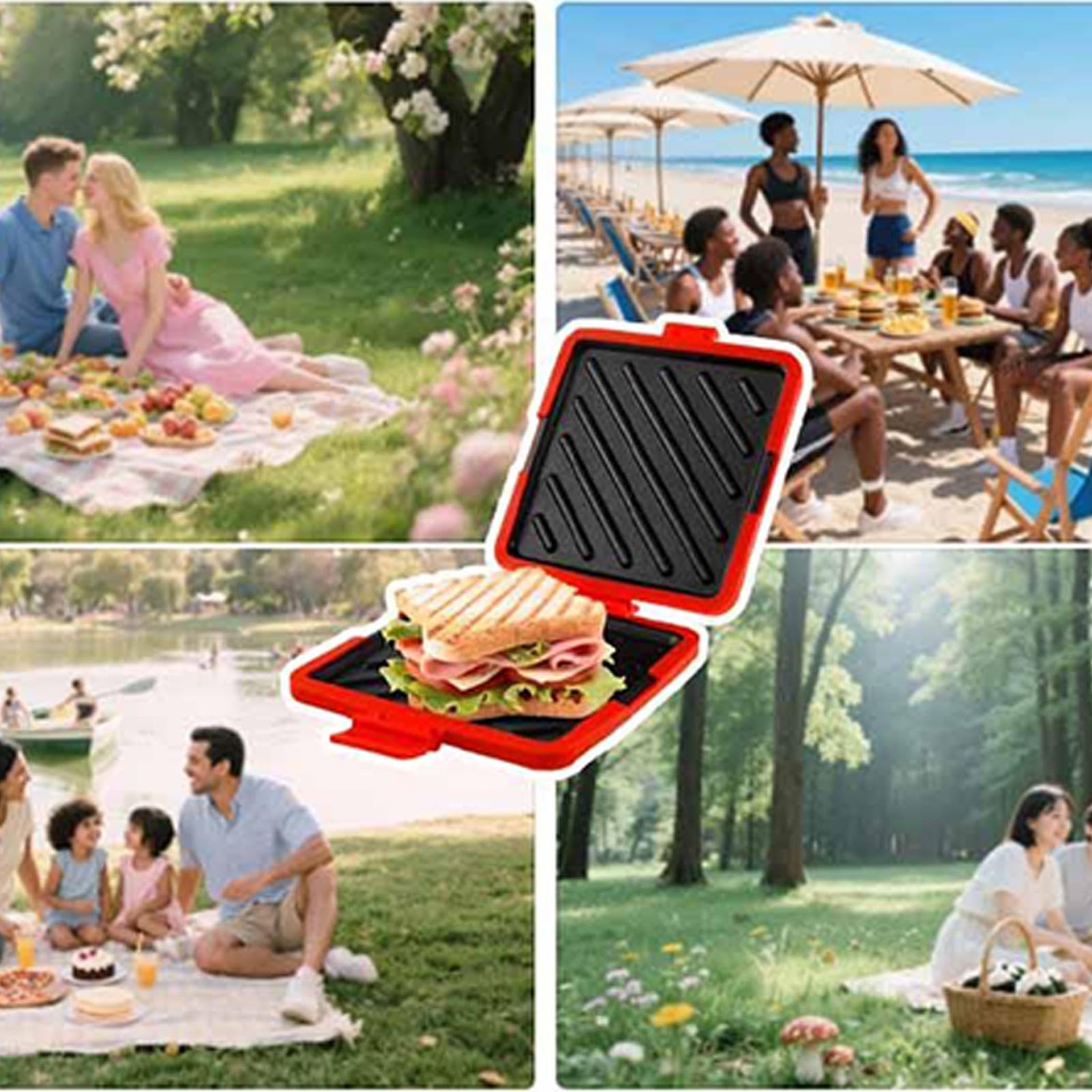 Grille-Pain Micro-Ondes | Gril à Sandwich Micro-Ondes avec Plaques Antiadhésives Lavables au Lave-Vaisselle - Presse pour Préparer des Snacks Grillés comme des Croque-Monsieur au Petit-Déjeuner