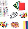 Crafting Kit - 280 Pieces - Inc Pipe Cleaners, Pompoms, gems, Googly Eyes, Felt & Feathers - Various Sizes and Colours - Great for Children and Adult Crafts, for Home or workshops